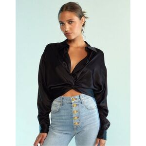 NWT Cynthia Rowley Twisted Silk Shirt